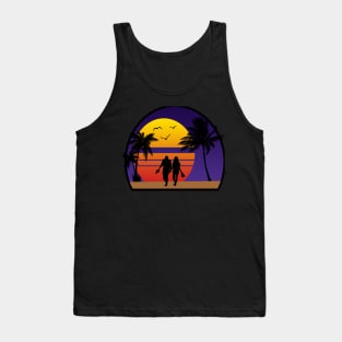 love walk under palm trees at the beach Tank Top